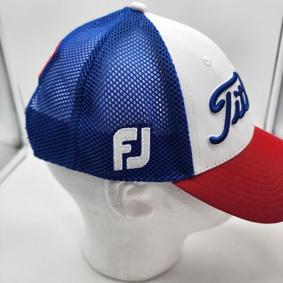 Titleist Pro V1 Snapback Trucker Hat Red White Blue Mesh Adjustable Golf Cap FJ - Picture 3 of 5